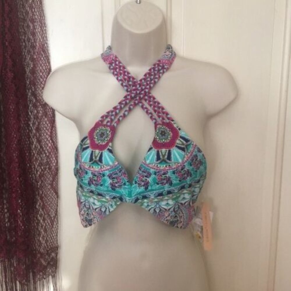 *** Gibson & Latimer Braid Strap Multiway Bikini Top size M NWT
